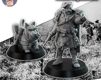 Trench Highlanders Officer |   Unpainted Grimdark Crusade Minis