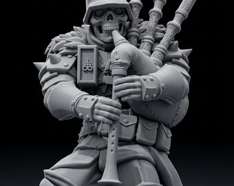 Piper from Hell heretic Musician | Unpainted Grimdark Crusade Minis