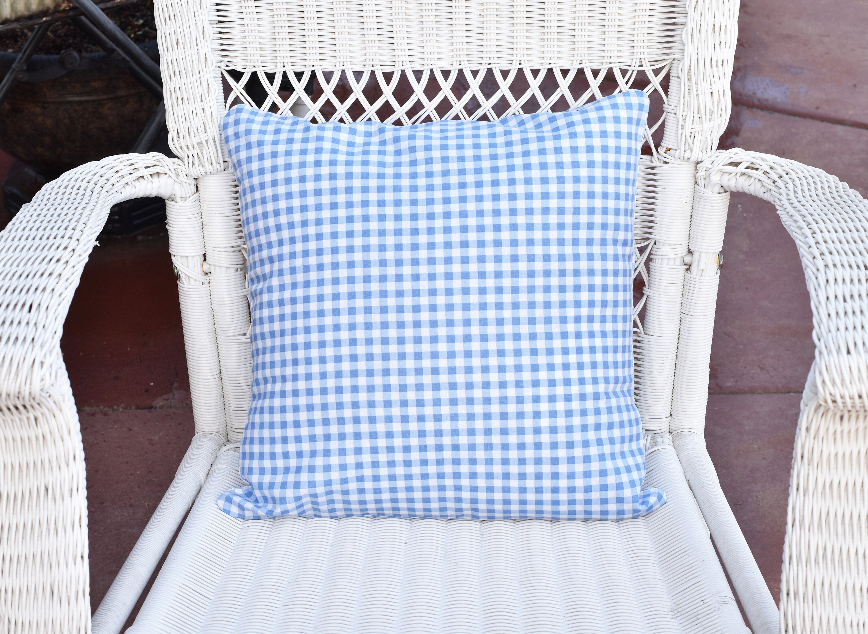 Blue Check Pillow Cover Blue and White Pillow Covers Gingham Etsy