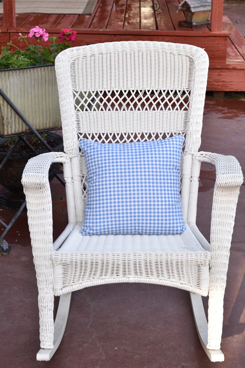 Blue Check Pillow Cover Blue and White Pillow Covers Gingham Etsy