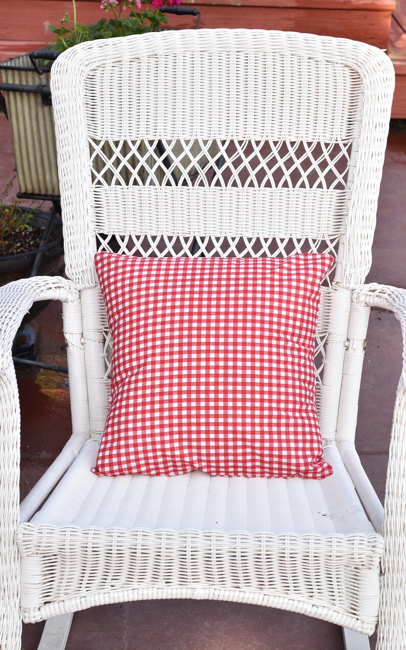 Red Check Pillow Cover Red and White Pillow Covers Gingham Etsy