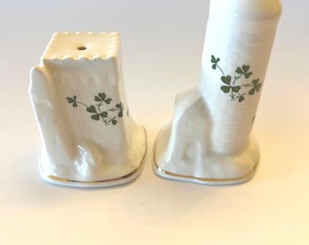Vintage Shamrock Castle Salt and Pepper Shakers from Ireland