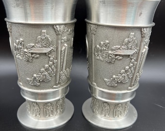 Vintage Pewter Goblets MBC Munhwa Broadcasting Corporation