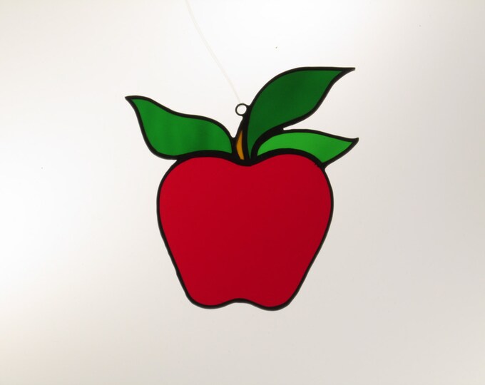 Stained Glass Apple Suncatcher Price Includes Shipping Etsy