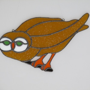 Stained Glass Perched Owl Suncatcher