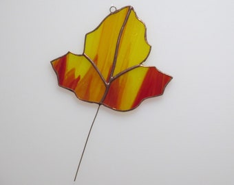 Stained Glass Fall Leaf - 4 piece Suncatcher