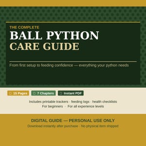 Ball Python Care Guide PDF | Beginner Reptile Husbandry | Python Owner Gift