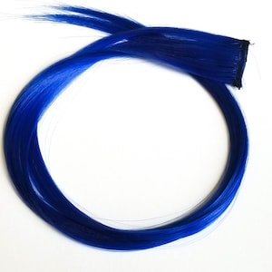 Dark blue hair extension clip in