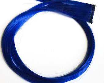Dark blue hair extension clip in