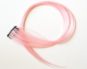 Hair extension clip in - Baby light pastel pink hair extension clip