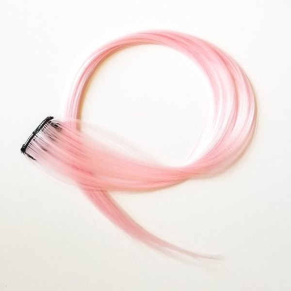 Hair extension clip in - Baby light pastel pink hair extension clip