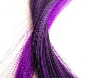 Clip d'extension de cheveux dégradé noir violet