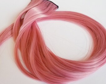 Pastel Dusty Rose Pink Hair Extension Clip In - Etsy Canada display picture 2