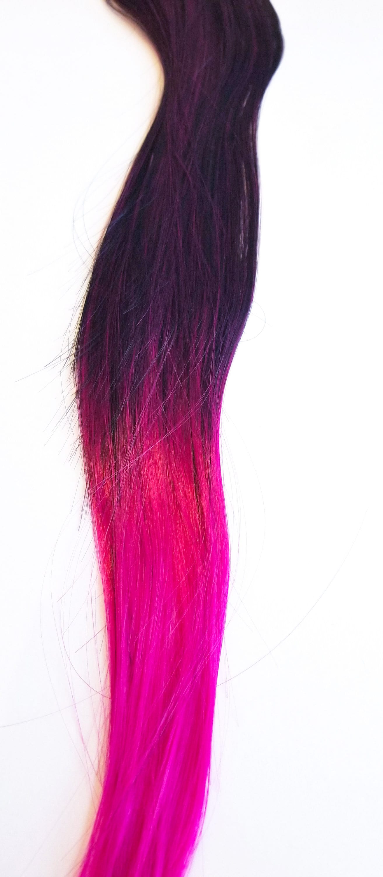 Pink Black Ombre Hair Extension Clip In - Etsy display picture 1