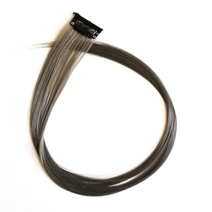 Gray hair extension clip in