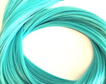 1 Stück Teal türkis Clip In Haarverlängerung, 50 cm