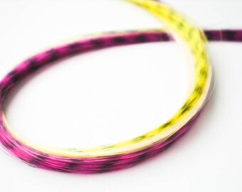 1 piece Yellow Blonde Magenta Purple hair feather extension clip in