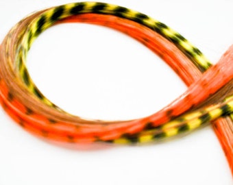1 piece feather hair extension clip in - Orange, Brown, Yellow