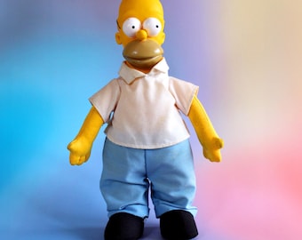 Vintage 1990 Homer Simpson Plushie Soft Toy Figurine