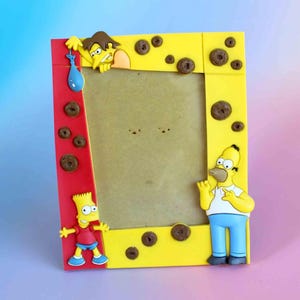 Vintage 1999 Simpsons Photo Frame | Homer Bart & Nelson | 3D Picture Frame