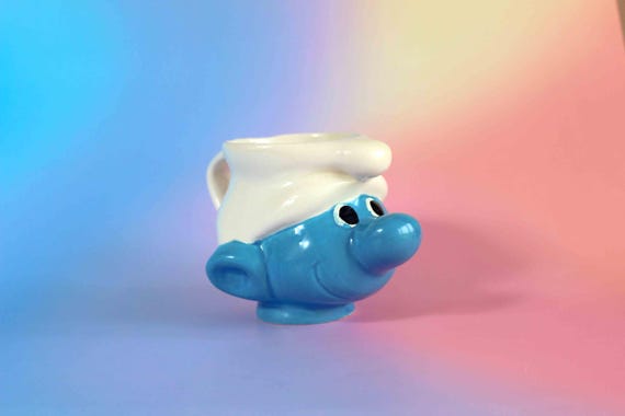 Vintage Smurf Milk Jug | Ceramic Smurf Creamer, Collector Kitchenware