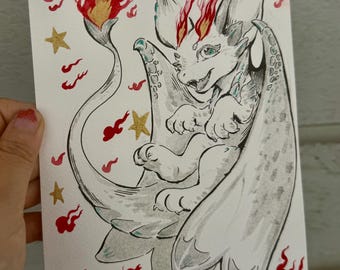 Hand painter pet/animal/creature portrait | Ink/color