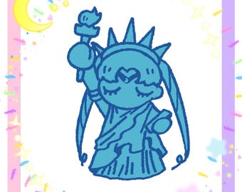 Sailor Moon Statue of Liberty Sticker | Cute NYC Anime Sticker | Kawaii Magical Girl Die Cut Vinyl Sticker | Anime NYC Con Exclusive