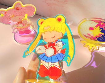 Sailor Moon Acrylic Standee | Chibiusa | Luna Artemis Desk Decor Anime Acrylic Figure