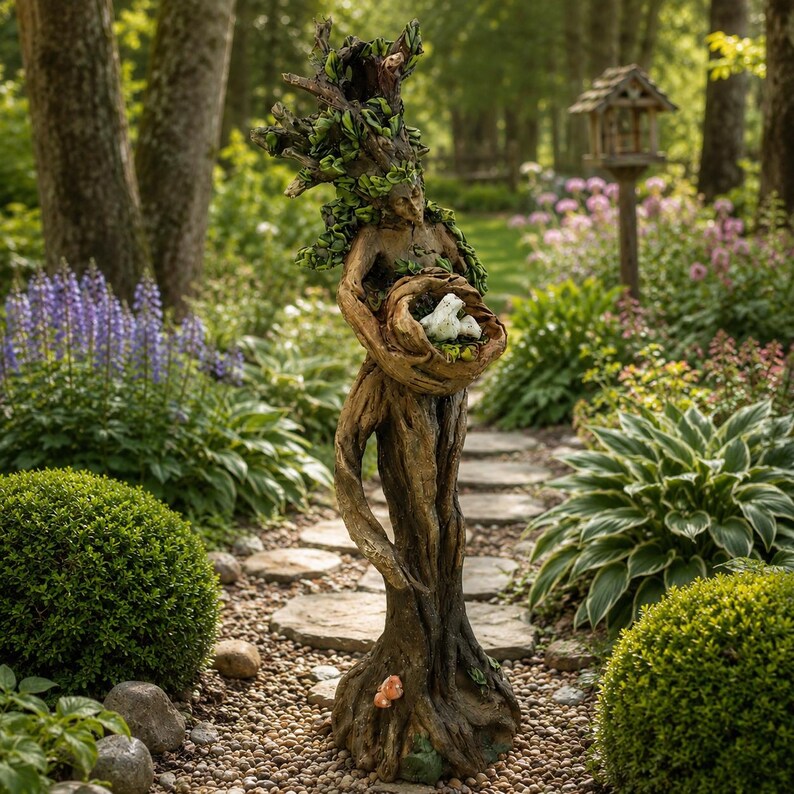 Forest Goddess Statue – Tree Woman Woodland Sculpture for Garden & Home, Nature Goddess Ornament Gift for Her image 2