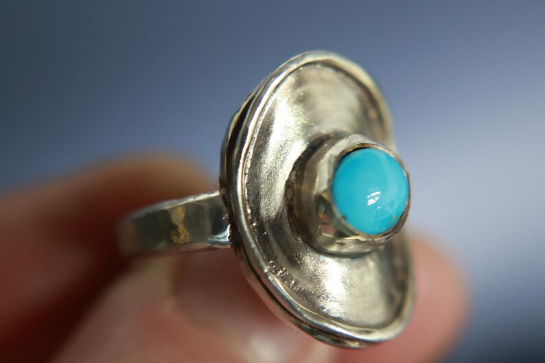 Natural Sleeping Beauty Turquoise Sterling Silver Statement Ring - Etsy