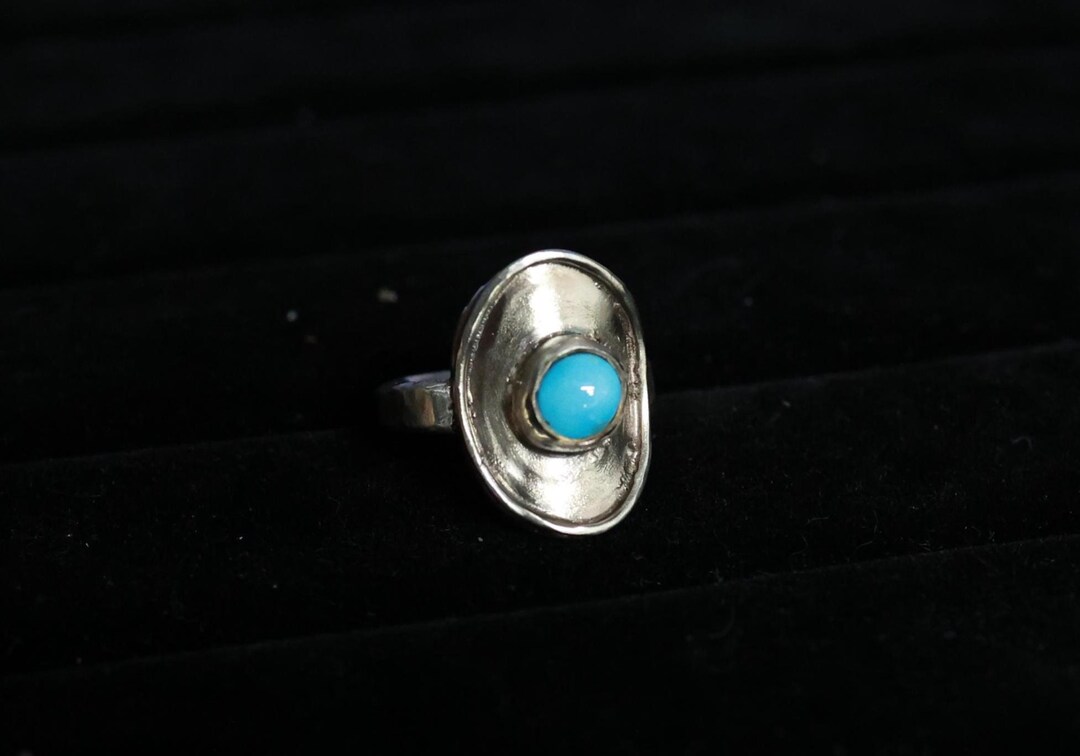 Natural Sleeping Beauty Turquoise Sterling Silver Statement Ring - Etsy