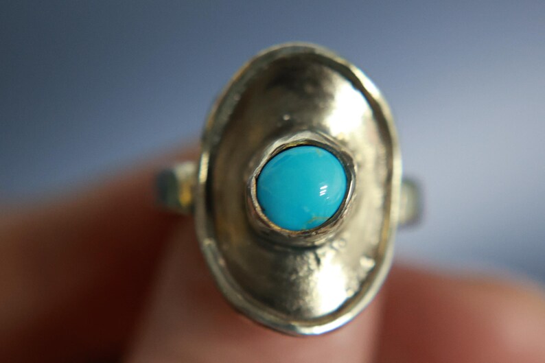 Natural Sleeping Beauty Turquoise Sterling Silver Statement Ring - Etsy