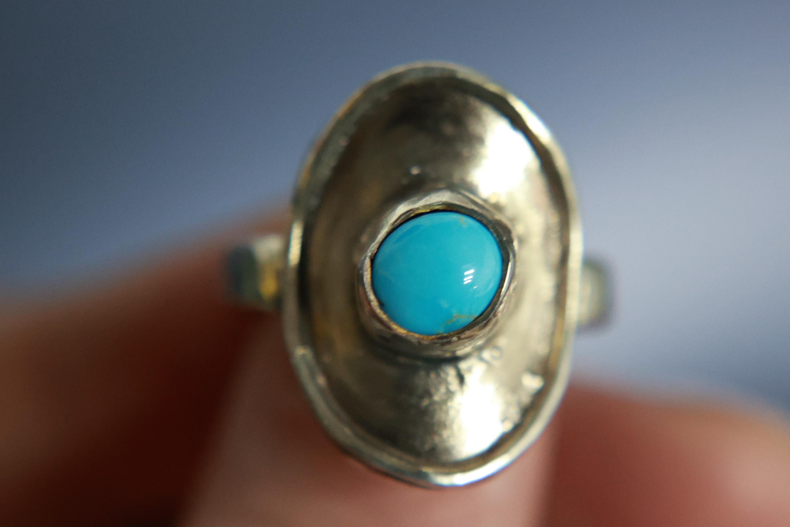 Natural Sleeping Beauty Turquoise Sterling Silver Statement Ring - Etsy