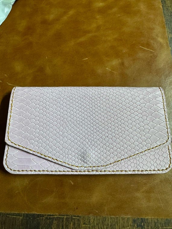 Handmade Crocodile Print Leather Long Wallet | Clutch for Women