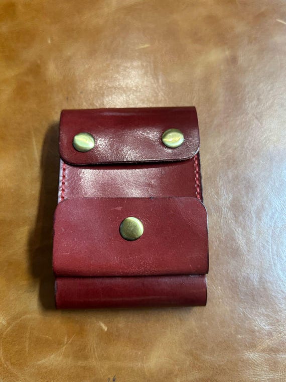 Handmade Vegetable Tanned Leather Wallet – Minimalist Veg Tan Bifold Wallet – Handcrafted Leather Card Holder – Durable Everyday Wallet