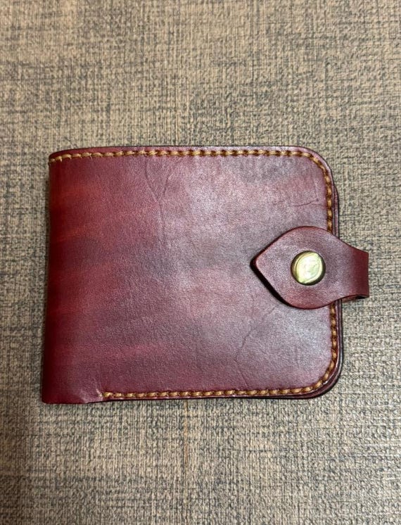 Handmade Vegetable Tanned Leather Bifold Wallet | Slim Minimalist Design