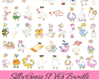 Silly Goose Doodles SVG Bundle: Clipart di primavera e festa (download digitale)