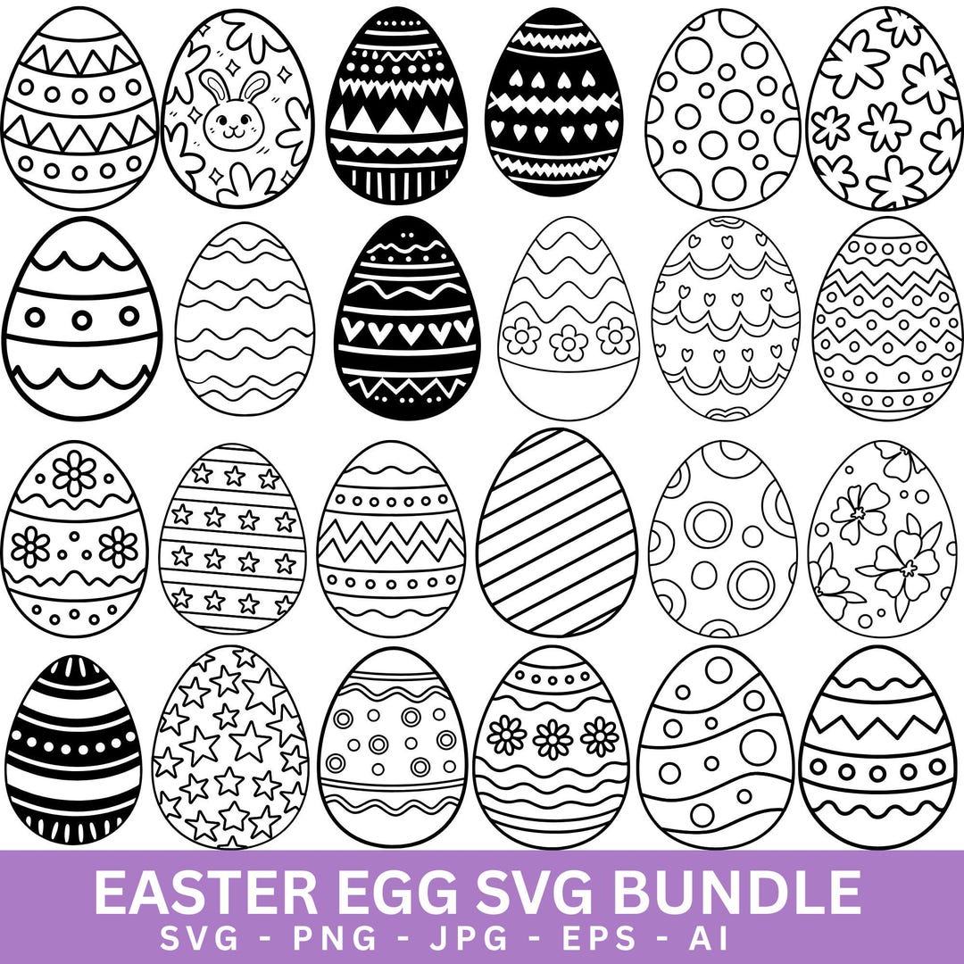 Easter Egg SVG Bundle | Happy Easter Cut Files (digital Download) - Etsy