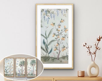 Hazel, A Green Tropical Chinoiserie Print On Paper. Sold Individually, Build A Set Of Two Or Three.
