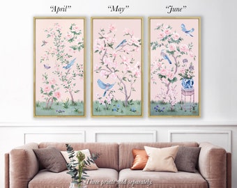 June, A Pink Chinoiserie Fine Art Print On Paper