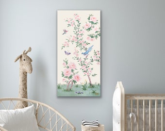April, An Ivory Chinoiserie Canvas Wrap. Build a set of two or three, sold separately, available framed