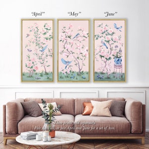 June, A Pink Chinoiserie Fine Art Print On Paper