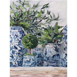 Green And Blue And White, A Fine Art Print On Canvas image 6