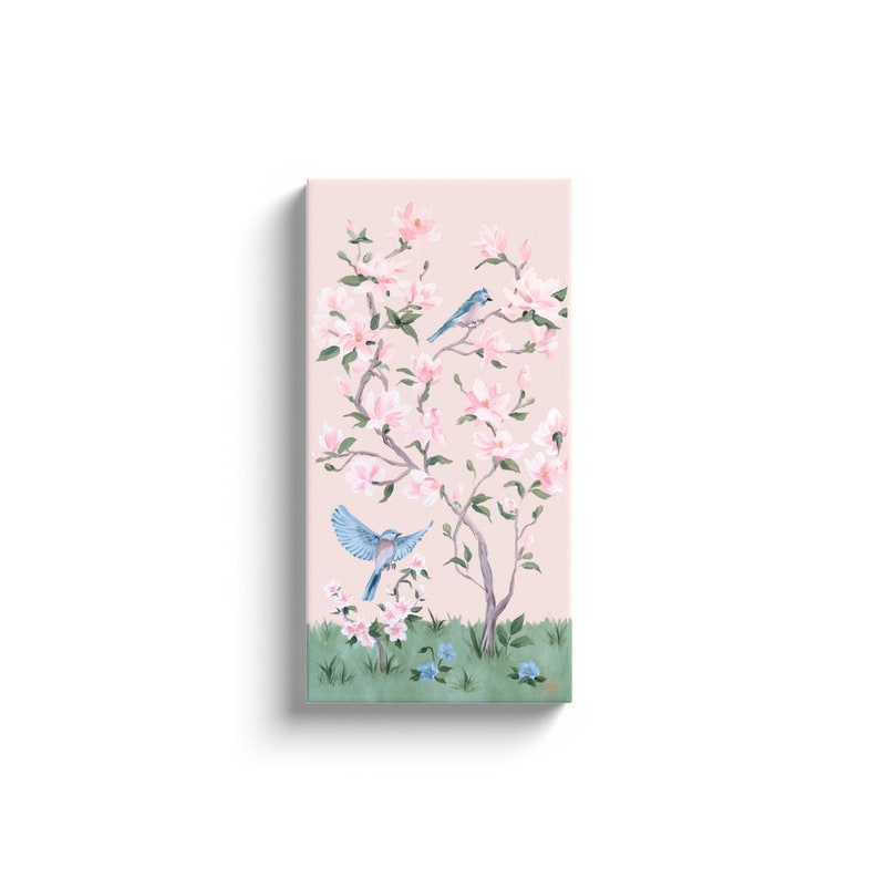 May, A Pink Chinoiserie Canvas Wrap image 1