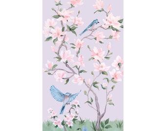 May, An Lilac Chinoiserie Fine Art Print On Paper