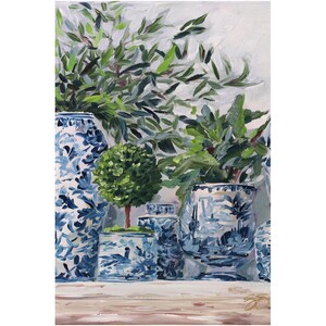 Green And Blue And White, A Fine Art Print On Canvas image 5