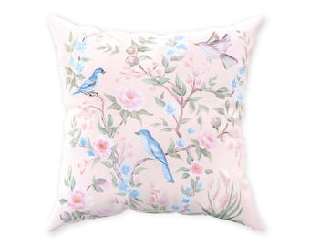 Blush Chinoiserie Throw Pillow