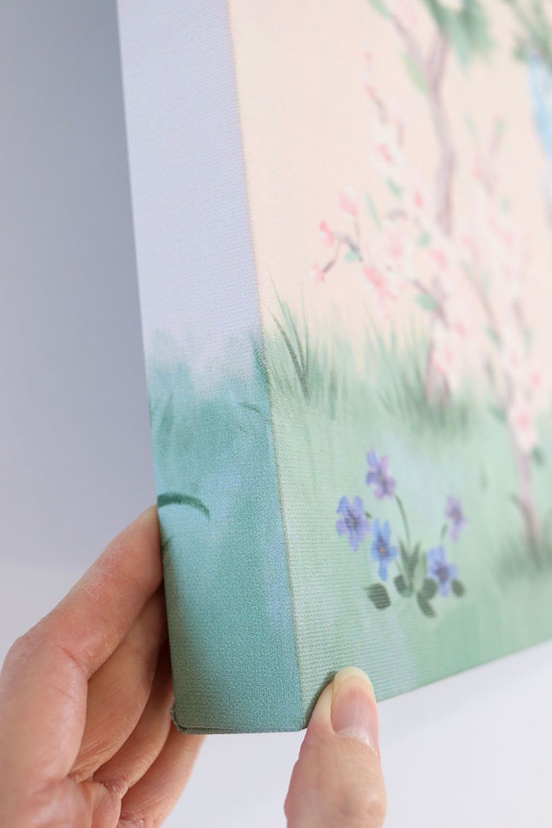 April, A Pink Chinoiserie Canvas Wrap. Sold separately. Baby girl nursery art print image 7