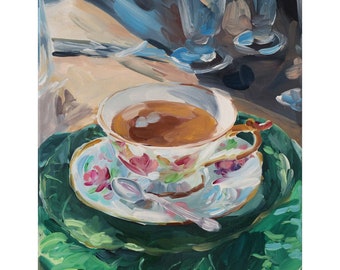 Afternoon Tea, A Fine Art Print On Canvas