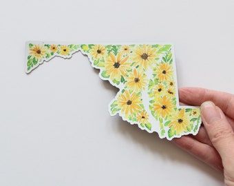 Maryland magnet, Black Eyed Susan state flower, large 6" magnet for car or fridge